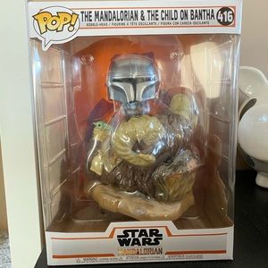 Mandalorian and The Child on Bantha 10” Funko Pop